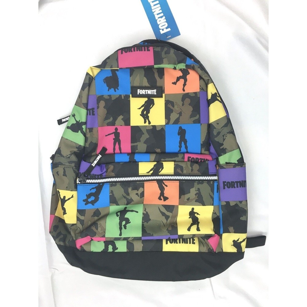 New Fortnite Camouflage Child School Amplify‎ Backpack Dance Brown Yellow Camo